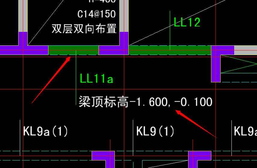 这个标高是什么意思 是不是表示有两道梁 还是斜梁 ?