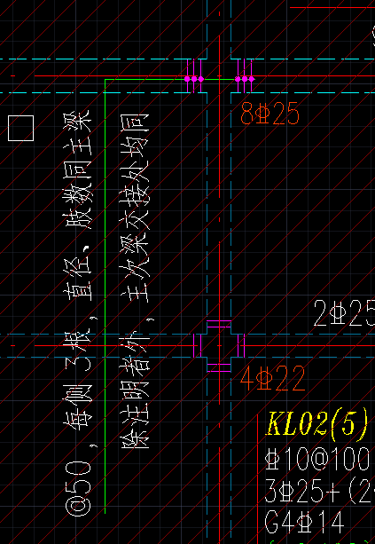 主梁和次梁相交,主梁加筋