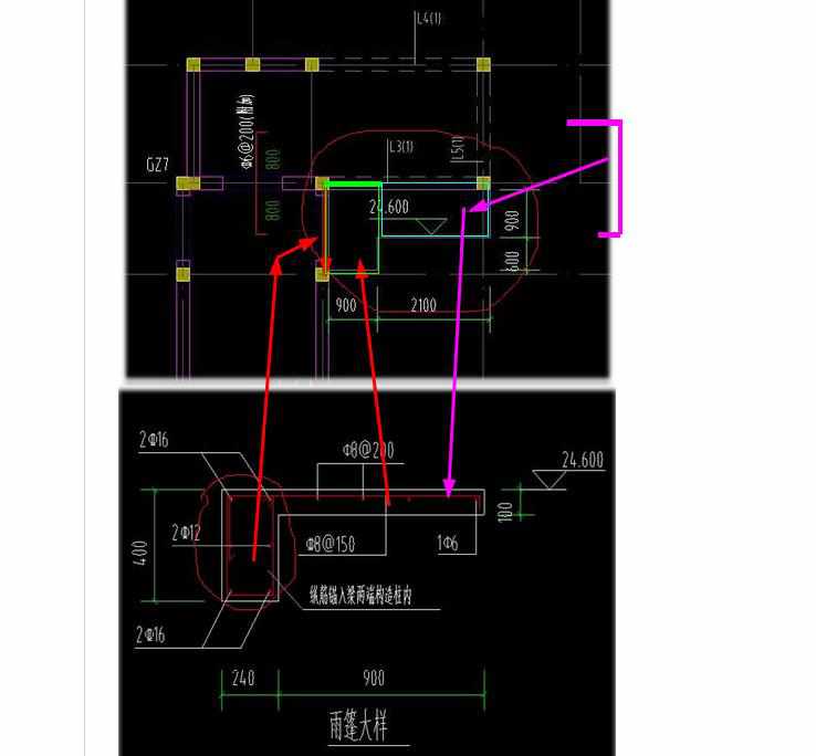 答:画l3时,外飘板配筋只配右侧的,大样的钢筋梁配是y方向的梁.