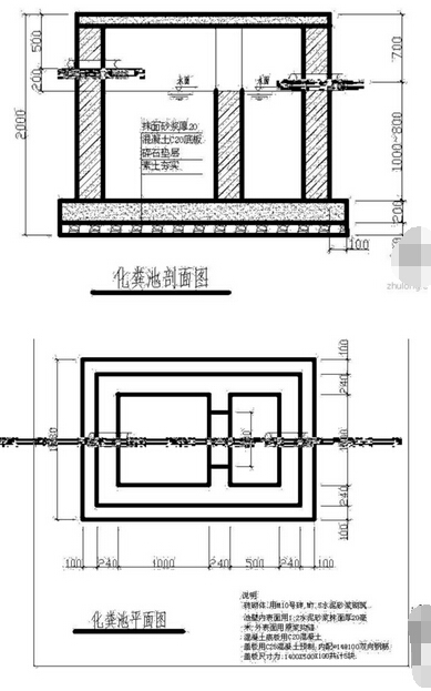 农村简单的化粪池做法如图